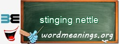 WordMeaning blackboard for stinging nettle